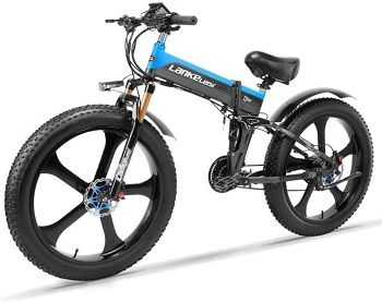 LANKELEISI 26 Fat Tire Folding Electric Bicycle